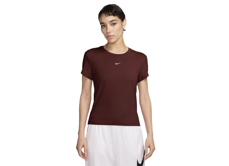 Nike Sportswear chill knit T-shirt bruin dames Nike Sportswear chill knit T-shirt bruin dames