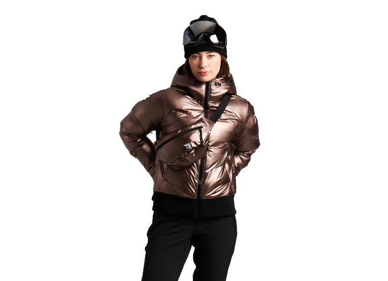 Protest PRTJolan metallic puffer skijas copper brown dames