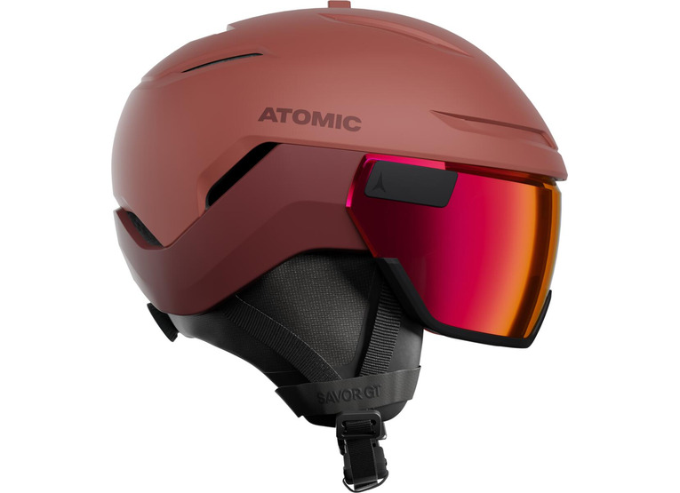 Atomic Savor GT Visor HD skihelm red wood unisex Atomic Savor GT Visor HD skihelm red wood unisex