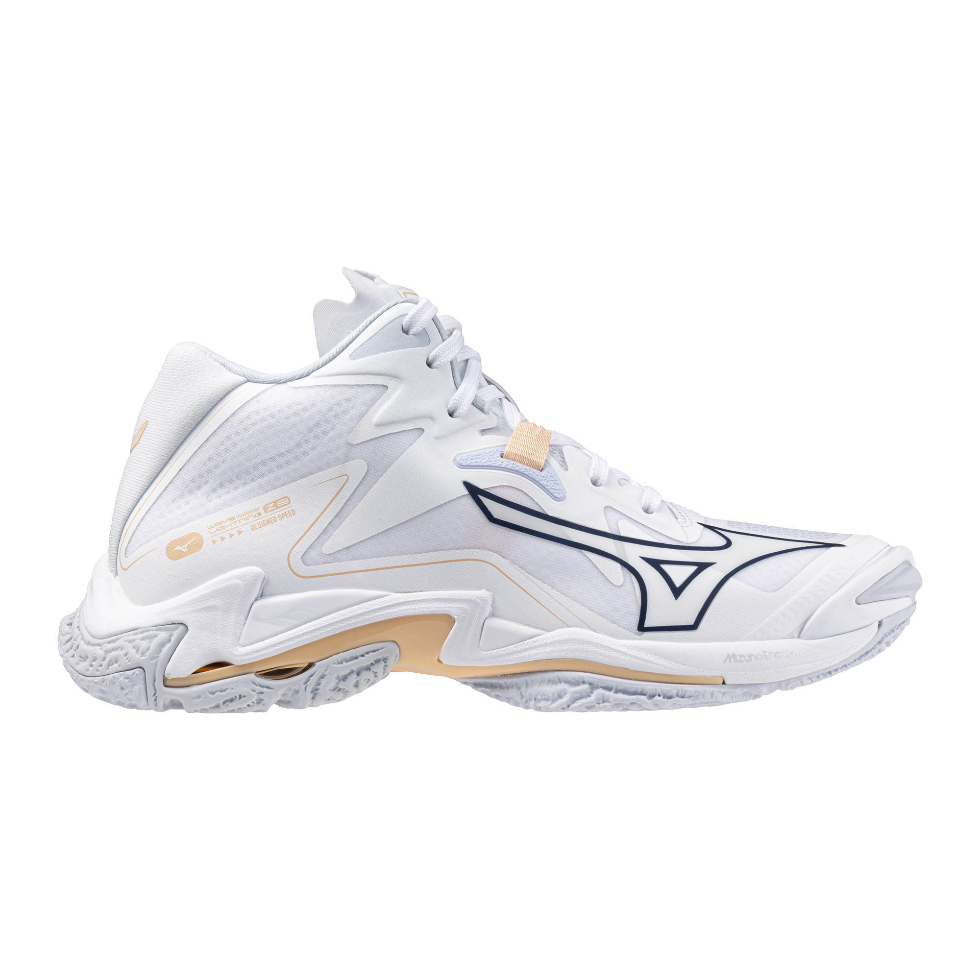Mizuno Wave Lightning Z8 Mid indoorschoen wit/peach parfait/navy
